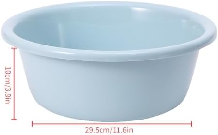 Round Plastic Basin for Washing, Portable Vegetable Fruit Dish Tub, Household Wash Basin Thickened, Multi Purpose Stackable Washtub for Face Cleansing, 29.5x10cm Blue Dishpan