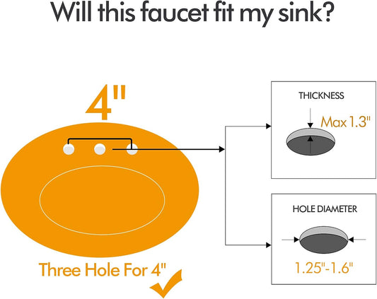 Bathroom Sink Faucet FRANSITON 4 Inch 2 Handle Bathroom Sinks Faucets Lead-Free Oil Rubbed Bronze Bath Sinks Faucets with Pop-up Drain Stopper and Supply Hoses