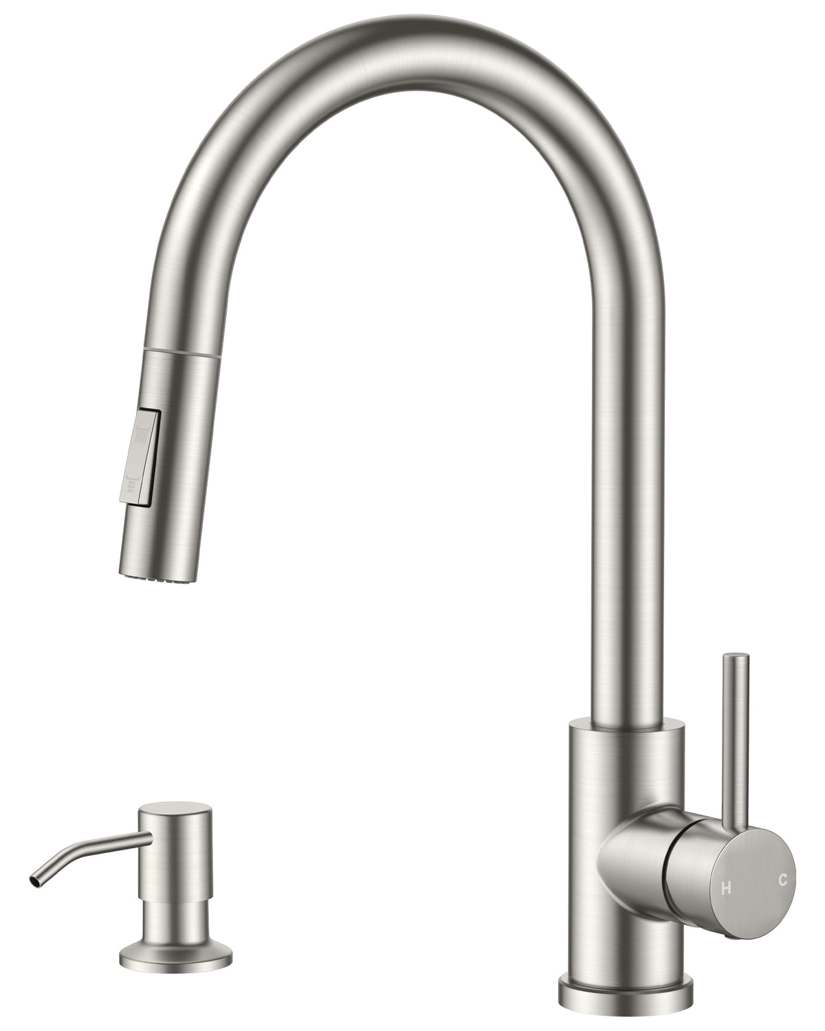 FORIOUS Kitchen Faucet, 2-Mode Pull Down Sprayer, Classic Brushed Gold