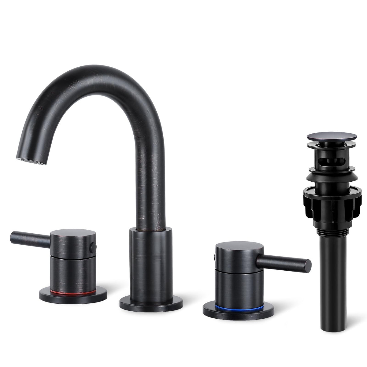 Bathroom Faucet 3 Hole Brushed Nickel, 2-Handle Widespread Faucet