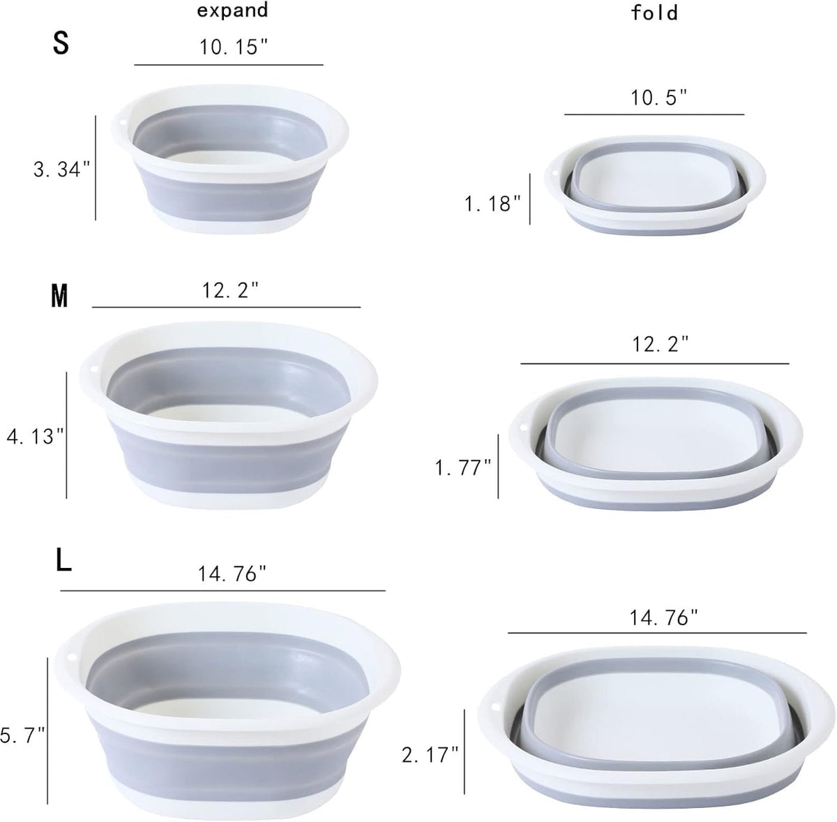 Multipurpose Foldable Collapsible Washbasin Lightweight Portable Basin