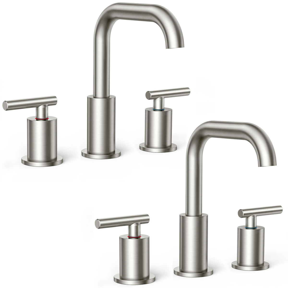 FORIOUS Bathroom Sink Faucet 3 Hole Widespread 8 Inch 2 Handle Matte Black
