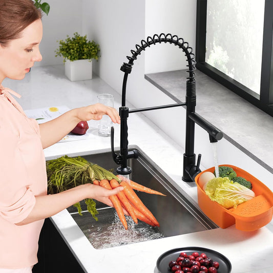 Fapully Black Kitchen Faucet,Commercial Pull Down Kitchen Sink Faucet