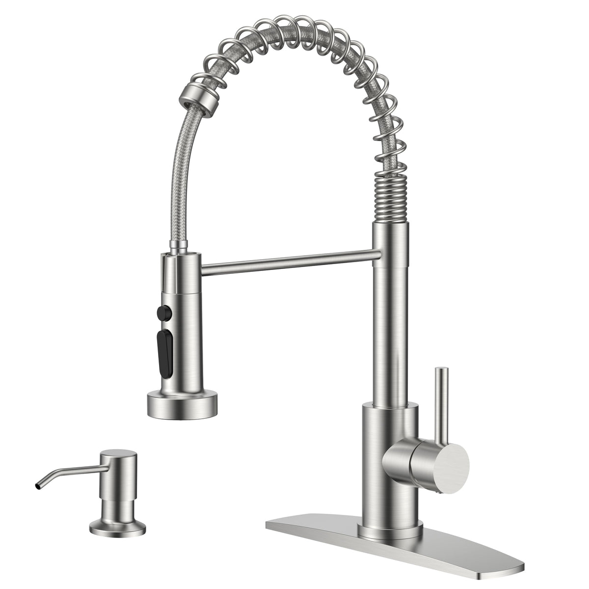 FORIOUS Kitchen Sink Faucet, 3 Modes Sprayer, Single Handle, Brushed Nickel