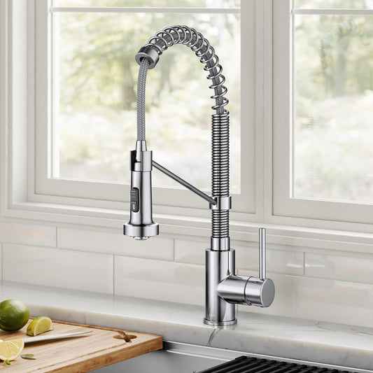 KRAUS Chrome 18.75 in Commercial Pull Down Kitchen Faucet KPF-1610CH
