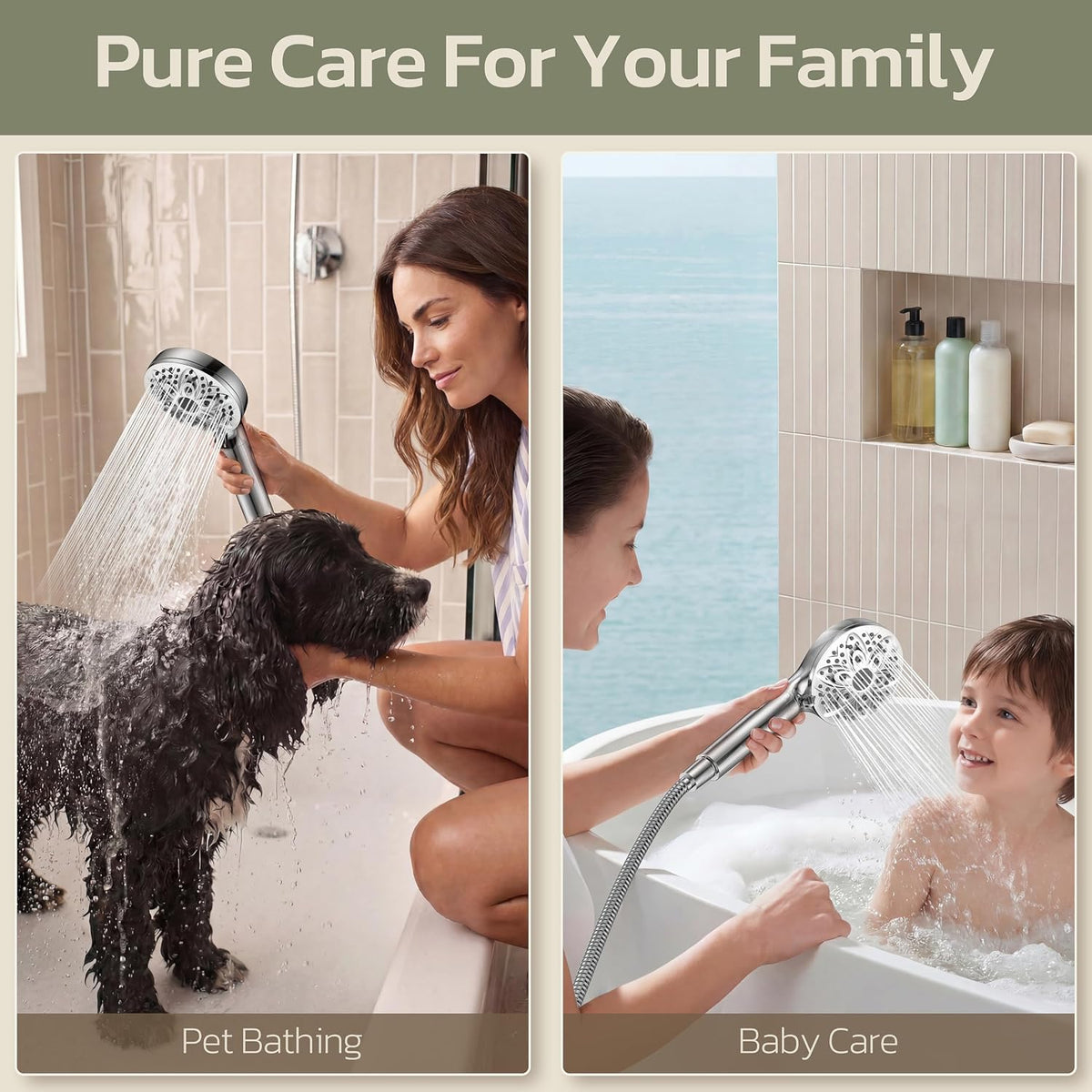JDO High Pressure Filtered Shower Head with Handheld (Chrome)