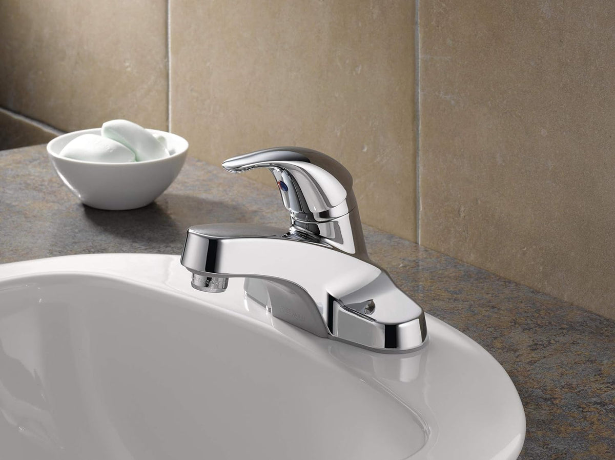 Peerless Centerset Bathroom Faucet Chrome, Bathroom Sink Faucet, Single Handle, Chrome P131LF
