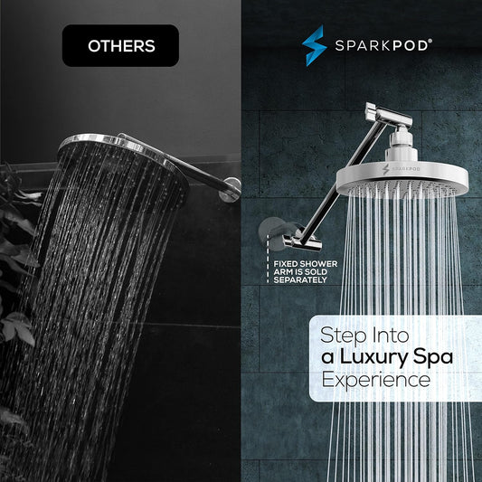 SparkPod 6" Round Rain Shower Head with 11" Shower Arm