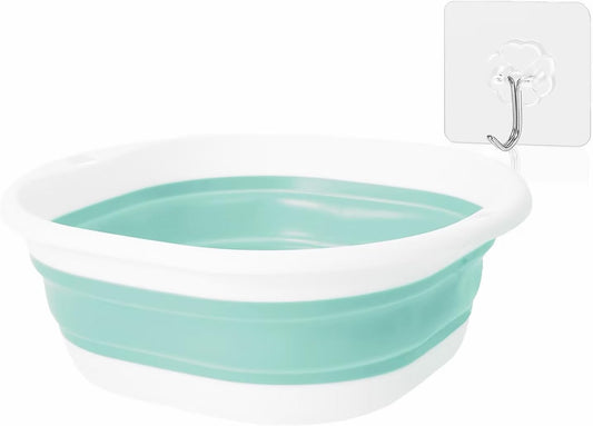 Collapsible Wash Basin, Foldable Sink Dish Tub (7.5L) with Hook