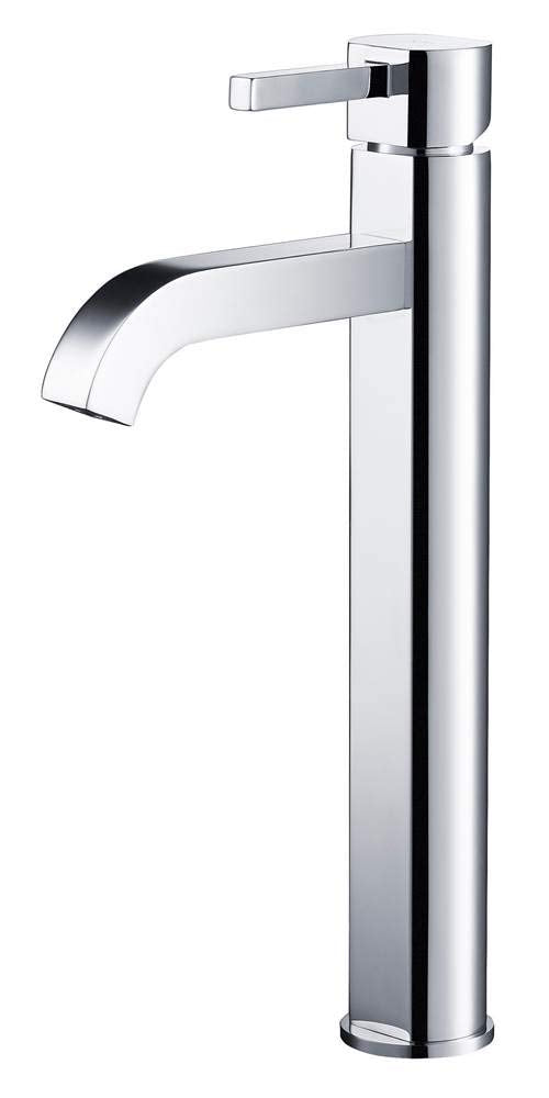 KRAUS Ramus Single Handle Vessel Sink Bathroom Faucet with Pop-Up Drain in Brushed Gold, KVF-1220BG