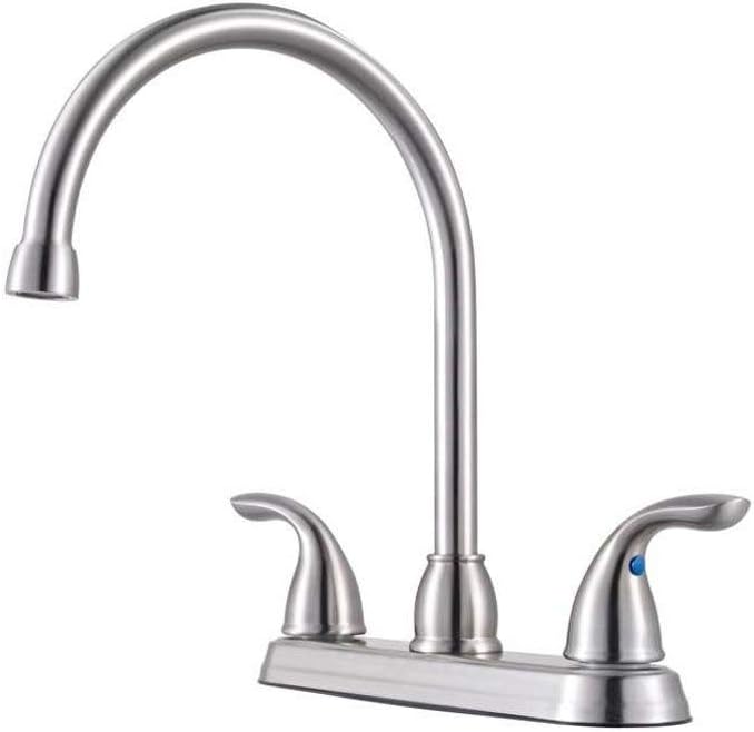 Pfister G136200S Pfirst Series Two Handle High Arc Kitchen Faucet Less Spray SS