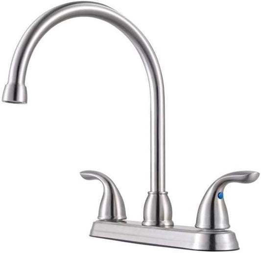 Pfister G136200S Pfirst Series Two Handle High Arc Kitchen Faucet Less Spray SS