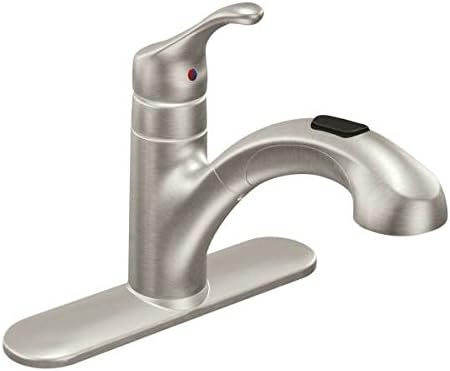Moen Renzo Spot Resist Stainless One-Handle Pullout Kitchen or Laundry Faucet Featuring Power Clean, CA87316SRS