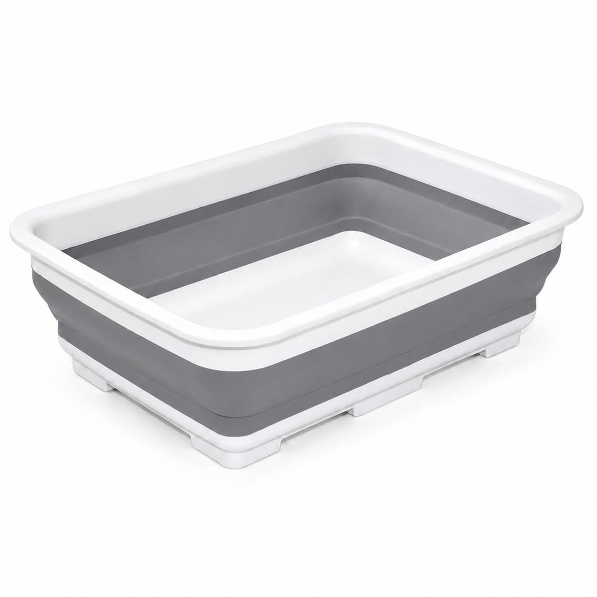Goderewild Collapsible Dish Pan, 10L (2.6 Gal) Foldable Sink Tub, Gray