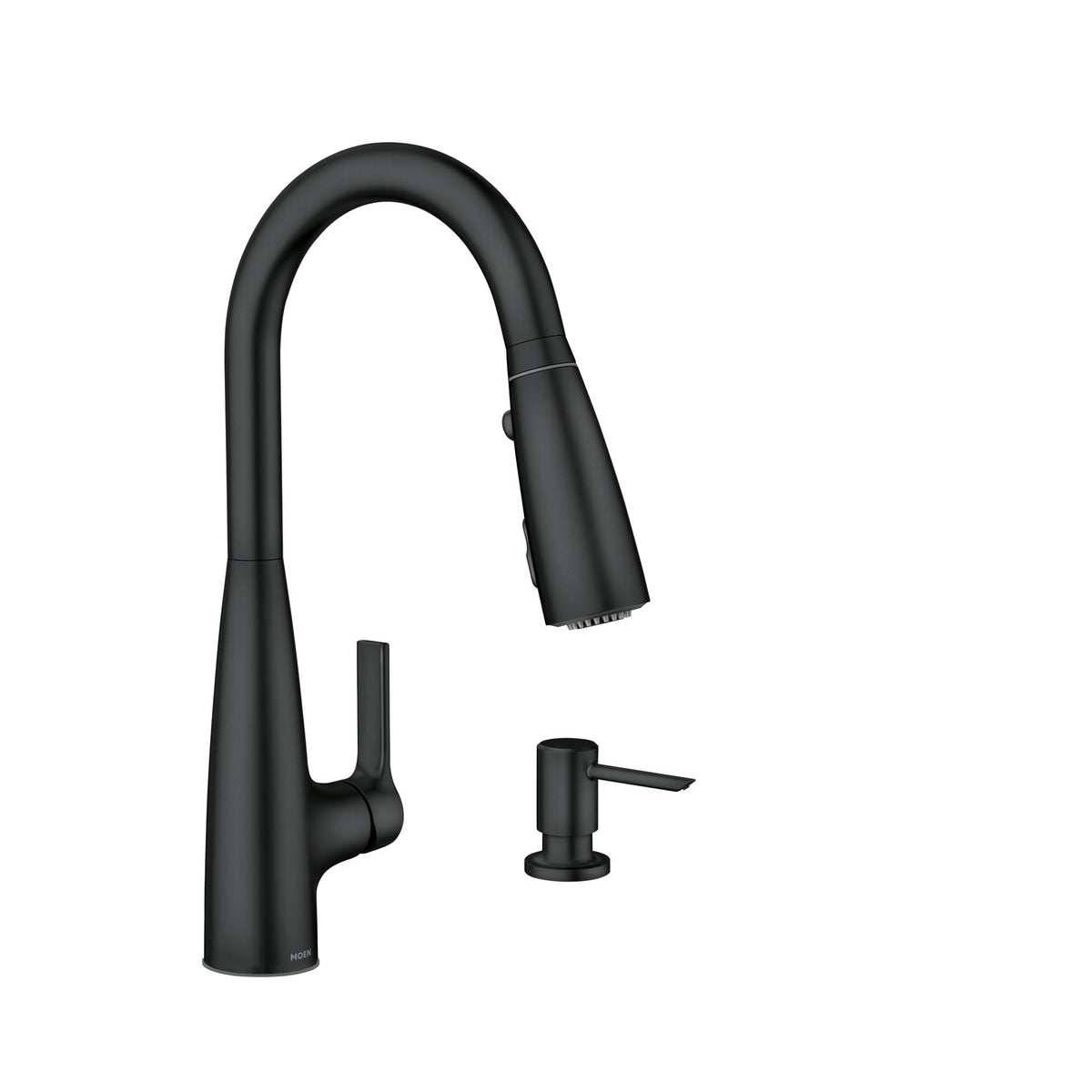 Moen Haelyn Spot Resist Stainless Single-Handle Pull-Down Sprayer Kitchen Faucet Featuring Power Boost for a Faster Clean, Soap Dispenser Included, 87627SRS