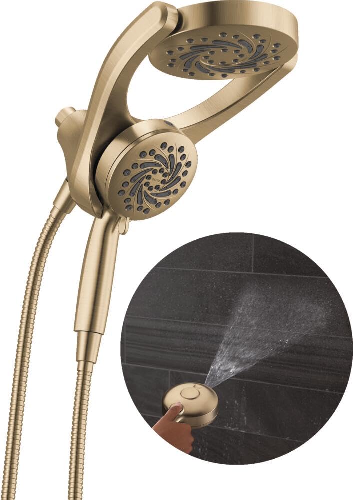 Delta 5-Setting HydroRain 2-in-1 Dual Shower Head with ProClean Spray, Matte Black High Pressure Shower Head with Handheld Spray, 1.75 GPM Flow Rate, Matte Black 75419BL