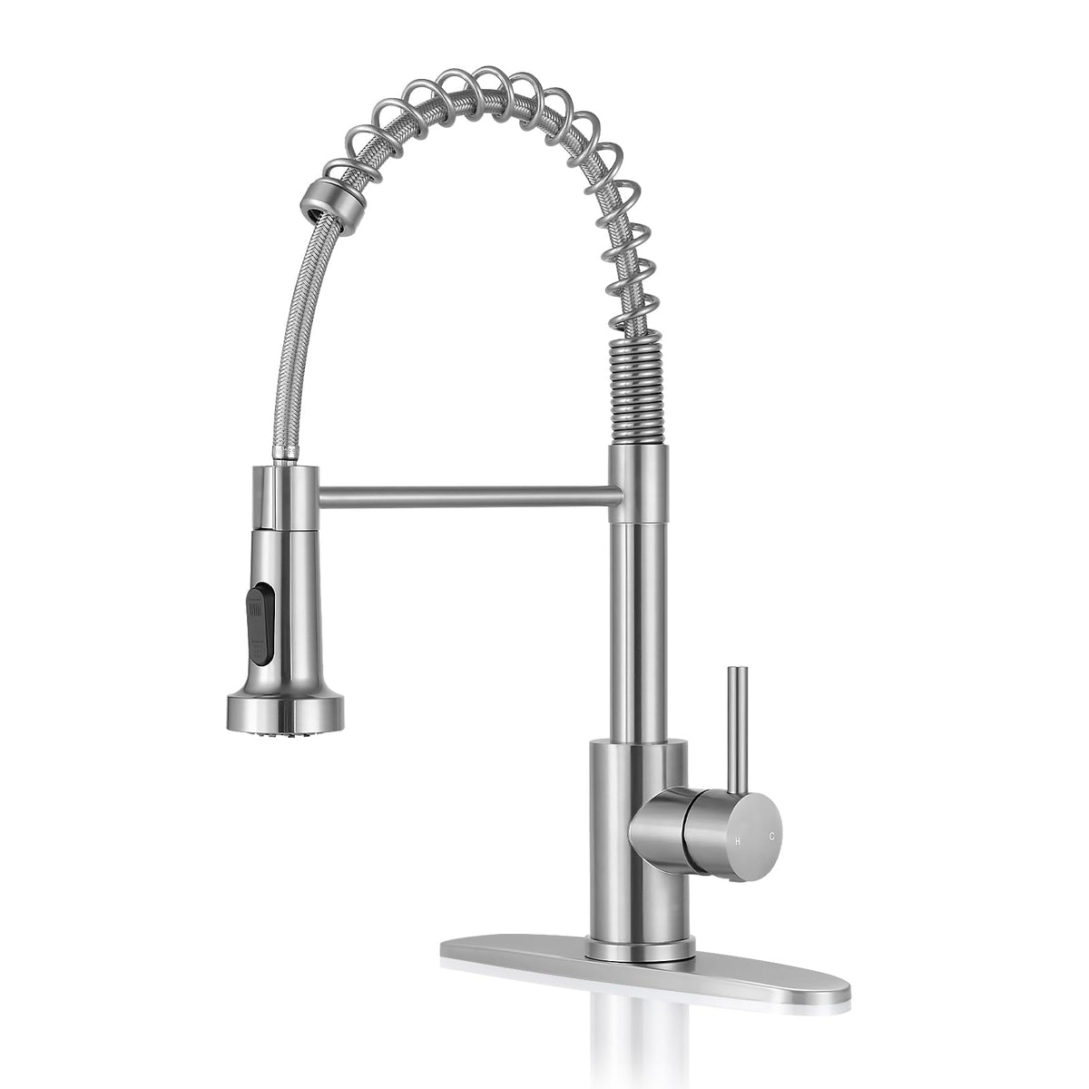 DJS Kitchen Sink Faucet with Pull Down Sprayer Single Handle Matte Black