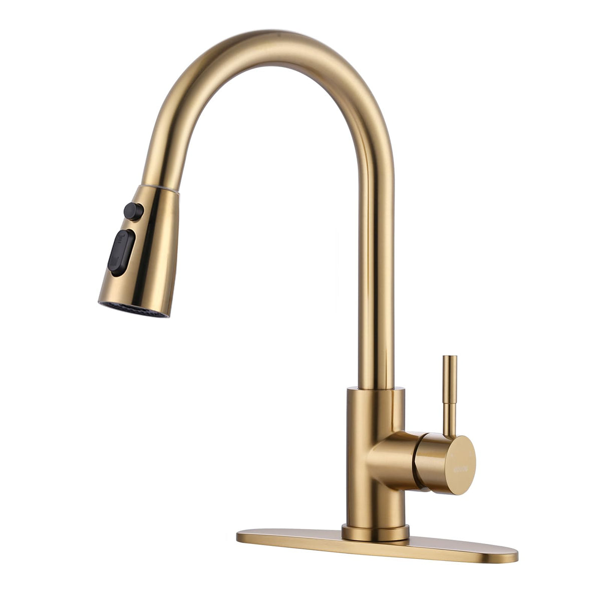 WOWOW Kitchen Faucet with Soap Dispenser: 304 Stainless Steel Kitchen Sink Faucet with Pull Down Sprayer 3 Modes, Single Handle High Arc Mixer Taps for Sink, RV, Laundry, Bar (Brushed Nickel)