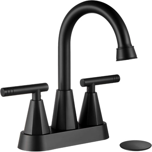 Cobbe Matte Black Bathroom Faucets, Centerset Bathroom Sink Faucet 4 Inch