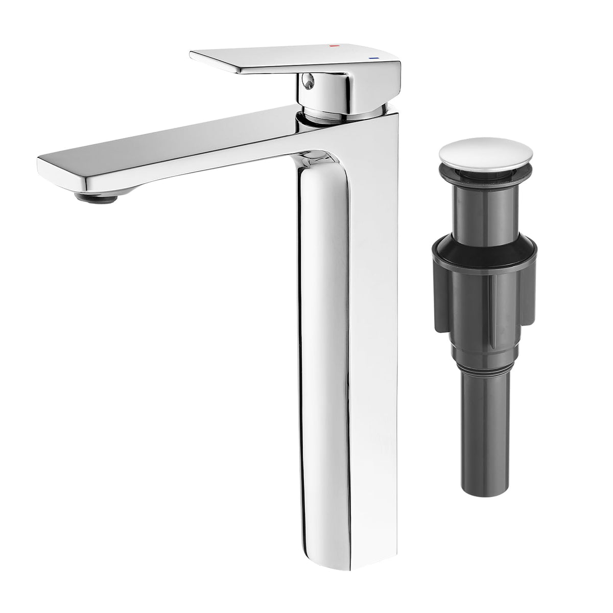 VOTON Chrome Bathroom Faucet Single Handle Bathroom Sink Faucet Lavatory Vanity Faucet with Pop Up Drain & Water Supply Lines