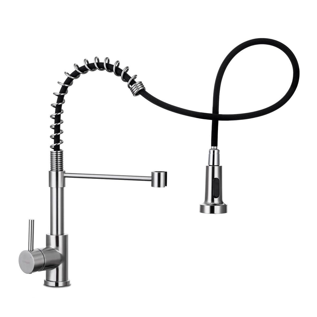 WEWE Black Kitchen Faucet with Pull Down Sprayer, High Arc Bar Sink Faucet