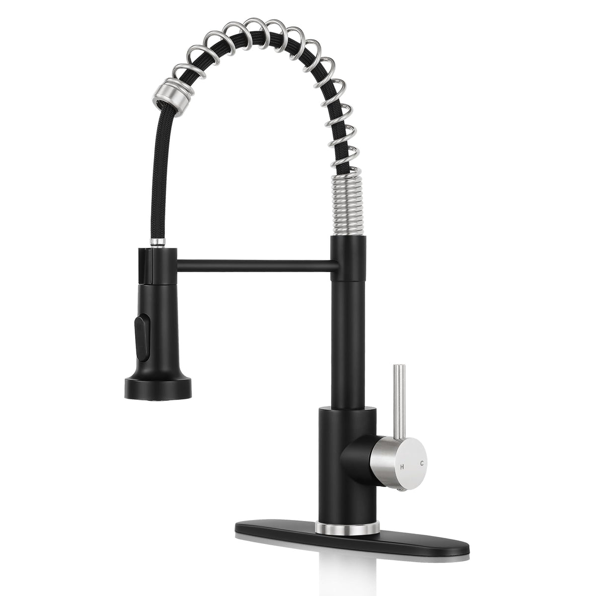 Kitchen Faucet with Pull Down Sprayer, Brushed Nickel