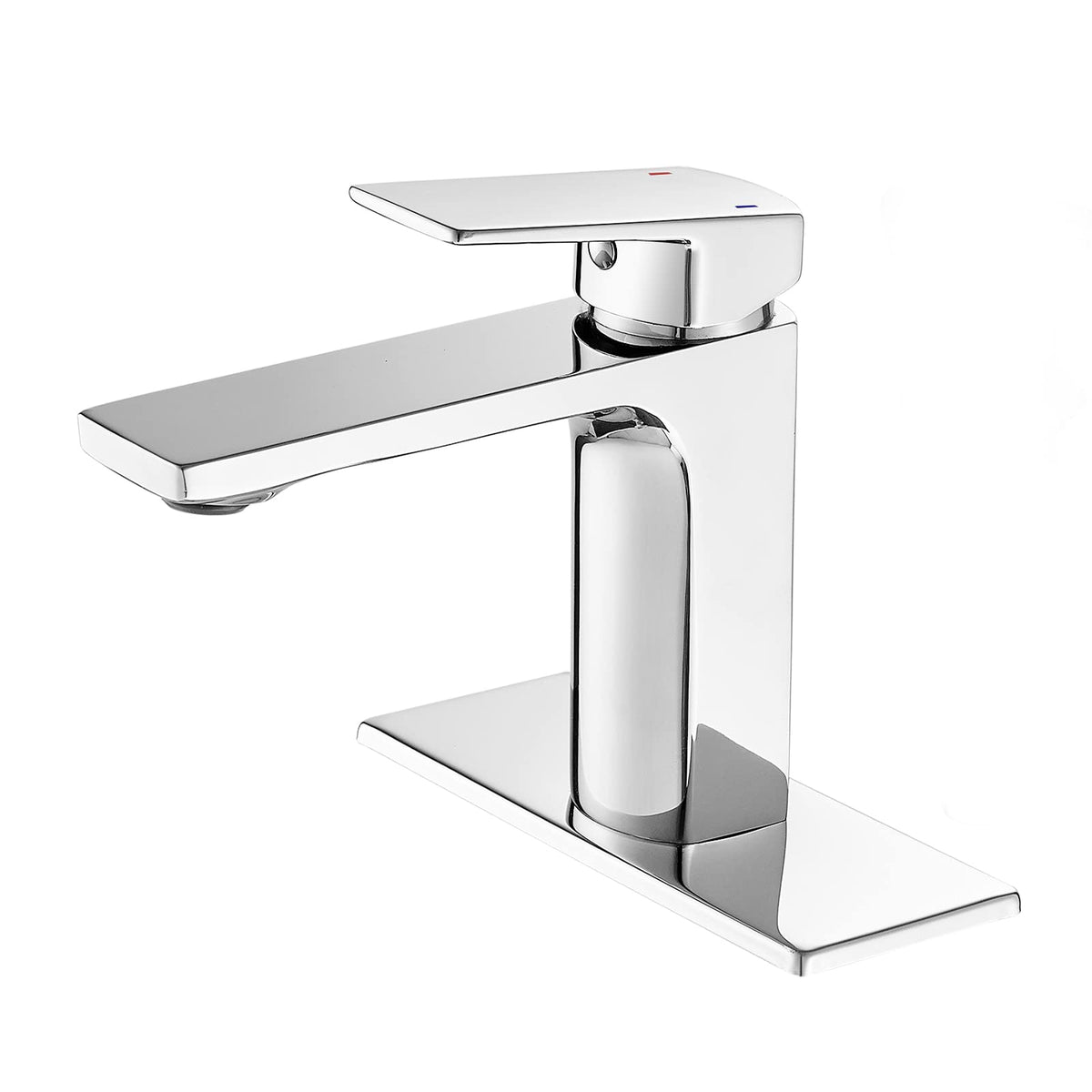 VOTON Chrome Bathroom Faucet Single Handle Bathroom Sink Faucet Lavatory Vanity Faucet with Pop Up Drain & Water Supply Lines