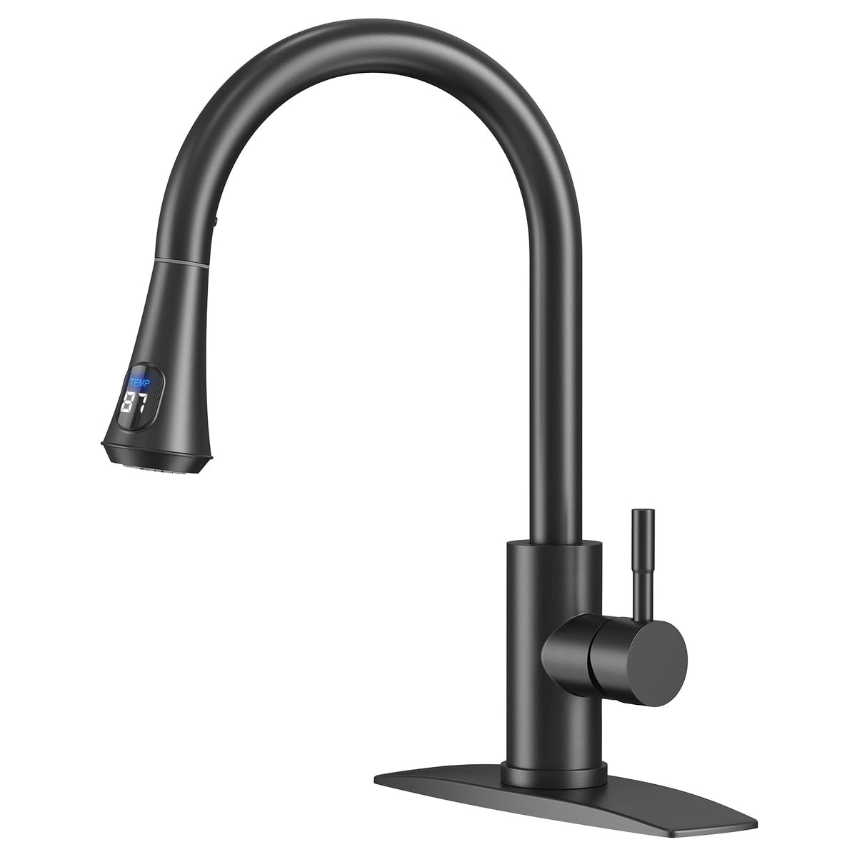 FORIOUS Kitchen Faucets Pull Down Sprayer, Stainless Steel, Brushed Nickel