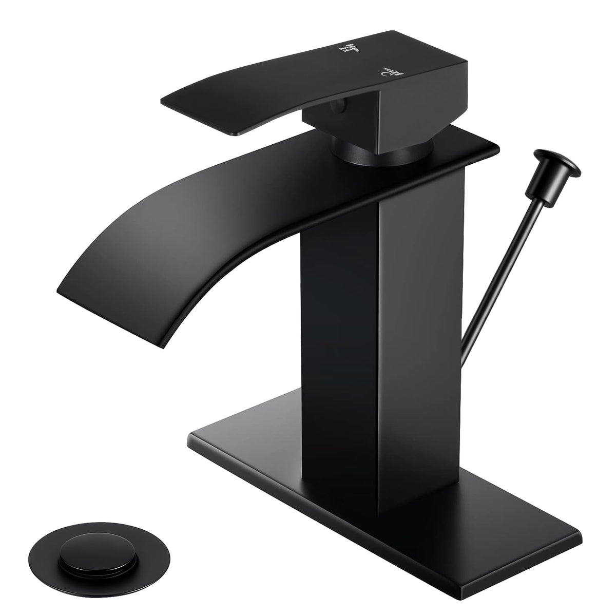 Bathroom Faucet Brushed Nickel Waterfall Single Handle Vanity Faucet