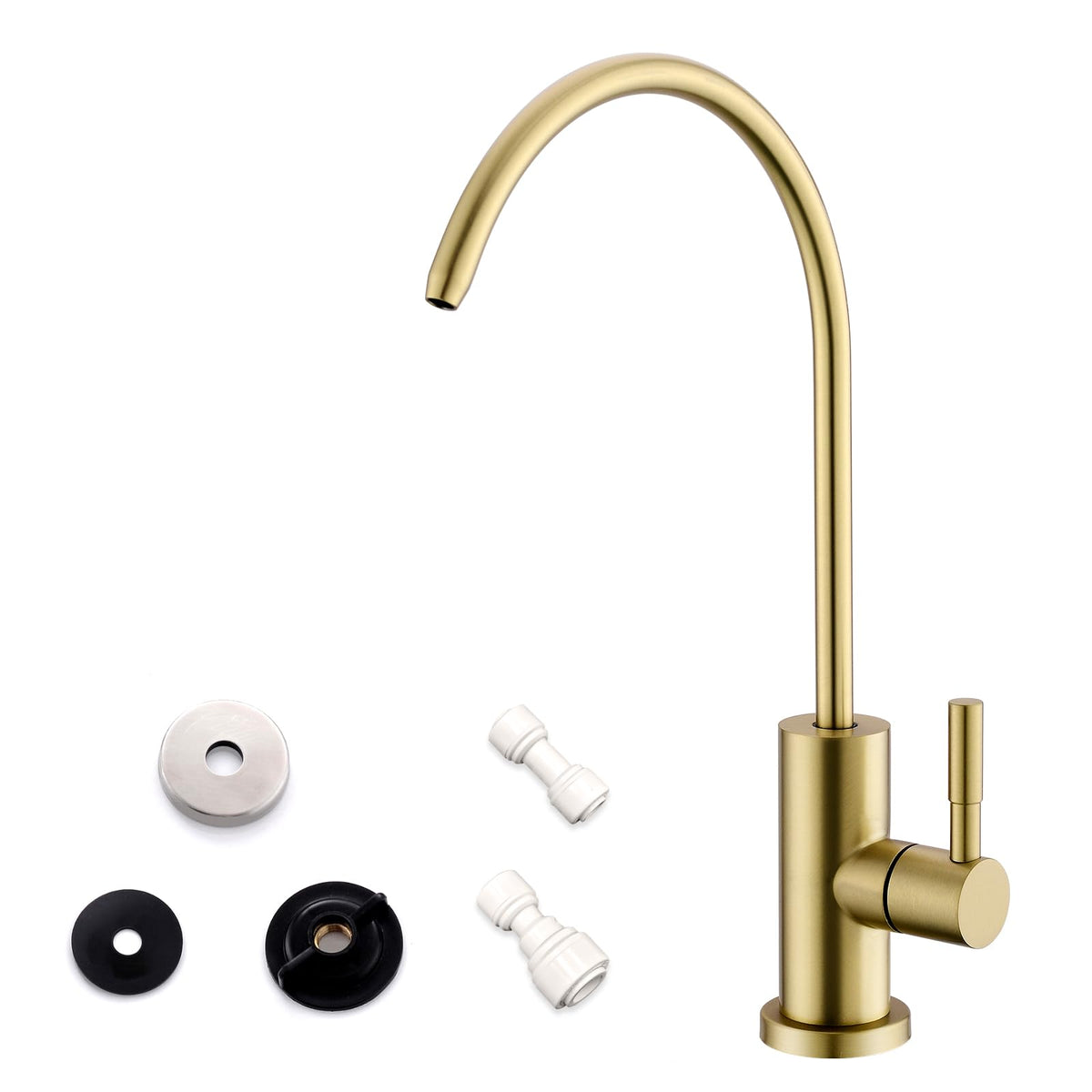 WEWE Black Kitchen Faucet with Pull Down Sprayer, High Arc Bar Sink Faucet