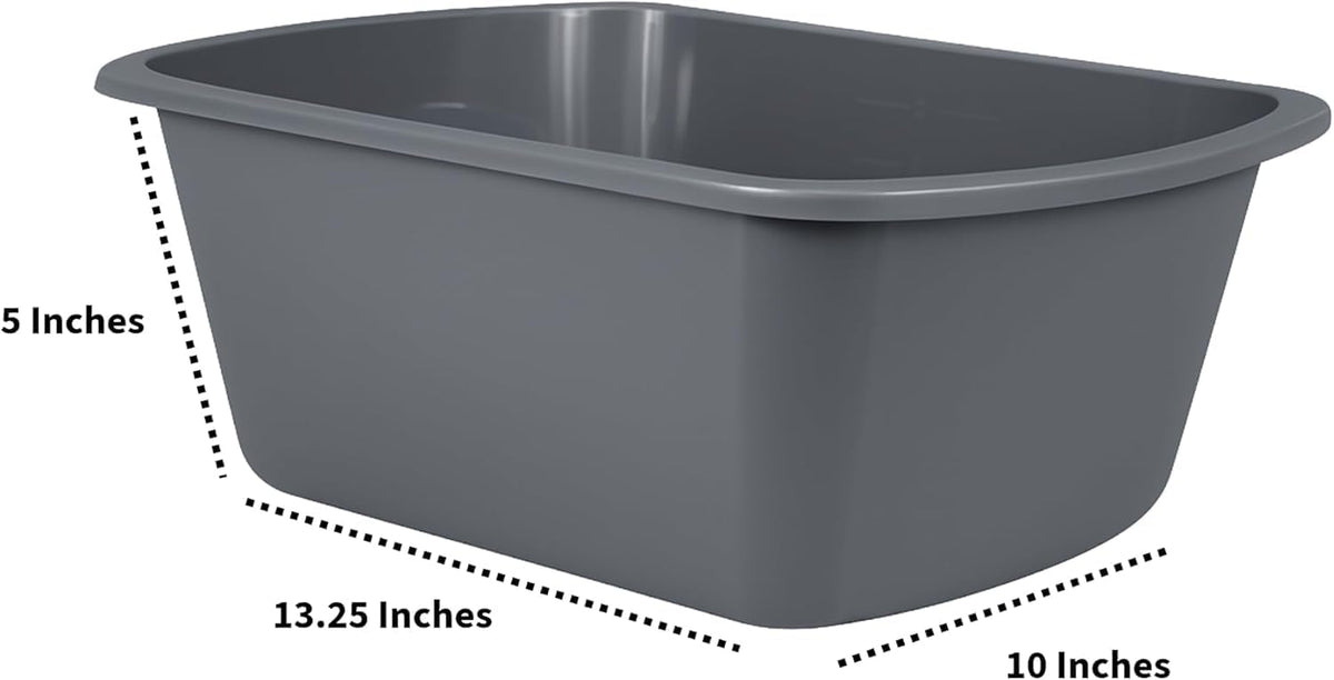 Vakly Plastic Wash Basin, 7 Qt, Rectangular, Graduated, 20 Pack