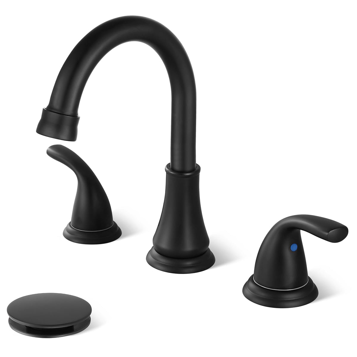 Brushed Nickel Widespread Bathroom Sink Faucet, 3 Hole 8 Inch