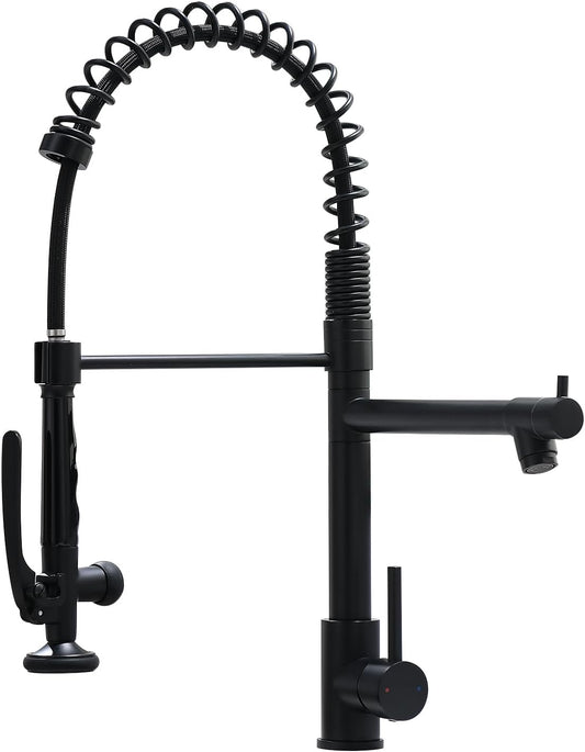 Fapully Black Kitchen Faucet,Commercial Pull Down Kitchen Sink Faucet