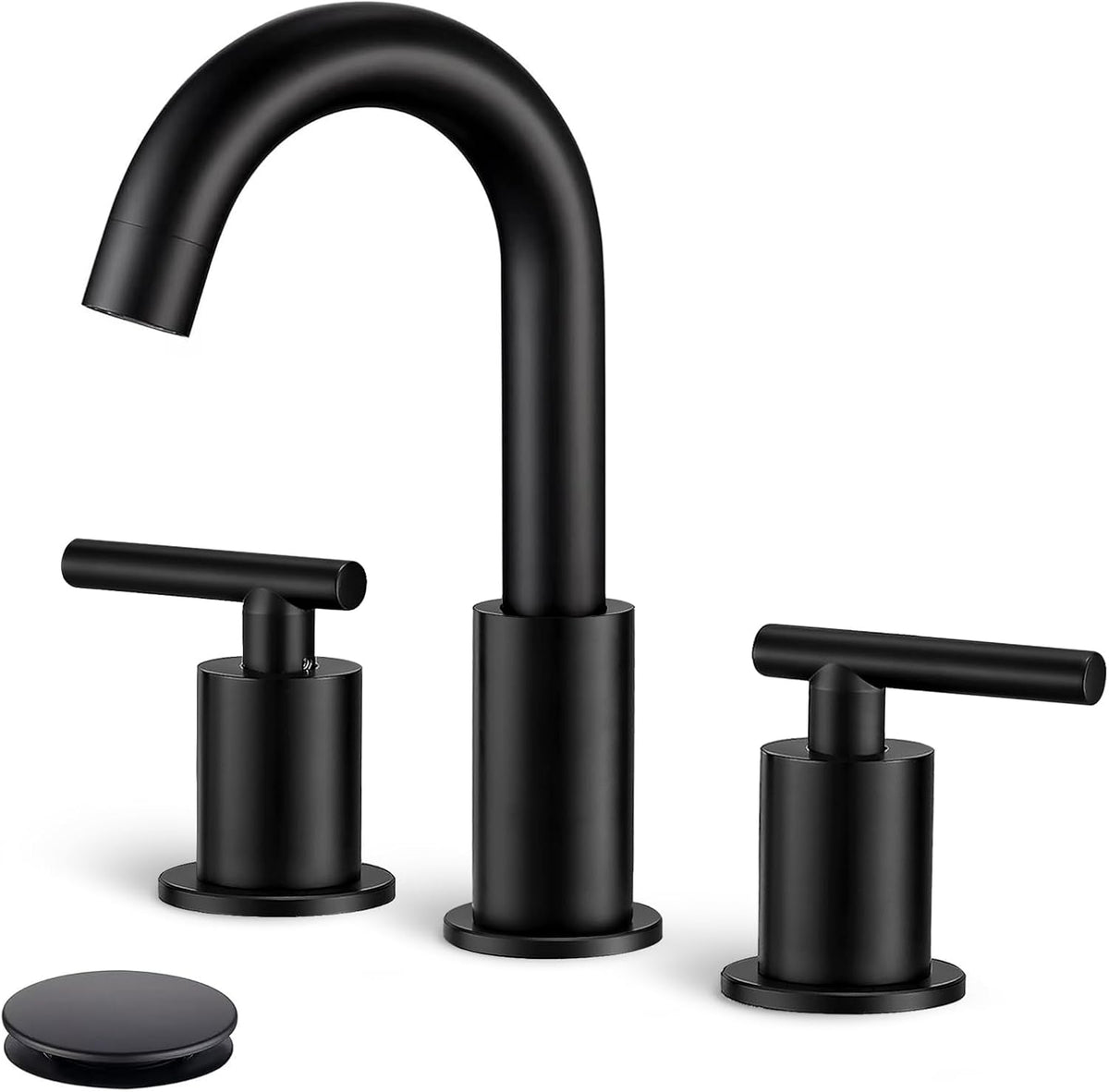 Bathroom Faucet 3 Hole, 2 Handle Vanity Sink Faucet Matte Black