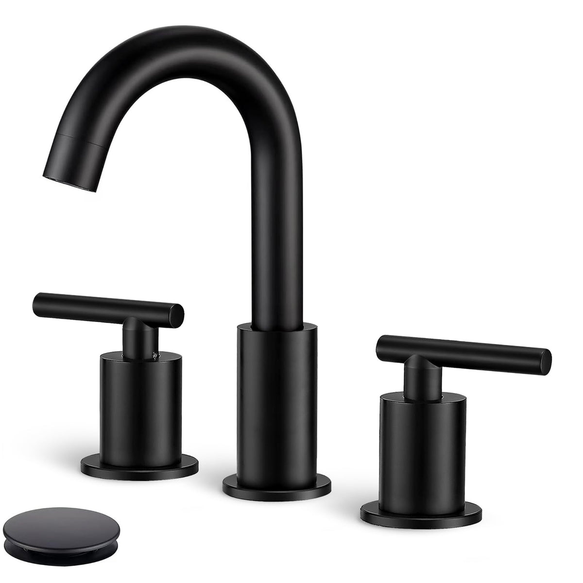 Bathroom Faucet 3 Hole, 2 Handle Vanity Sink Faucet Matte Black