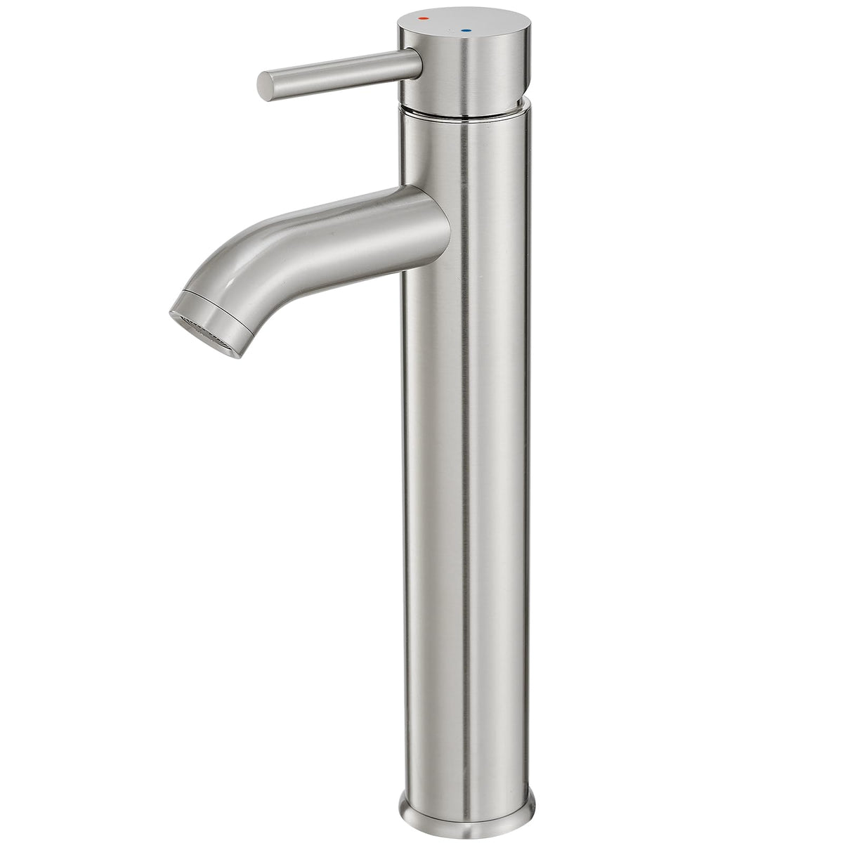Bathroom Faucet Brushed Nickel Modern Single Hole Bathroom Sink Faucet with Single Handle Suitable for 1 or 3 Holes,Supply Deck Plate and Hose