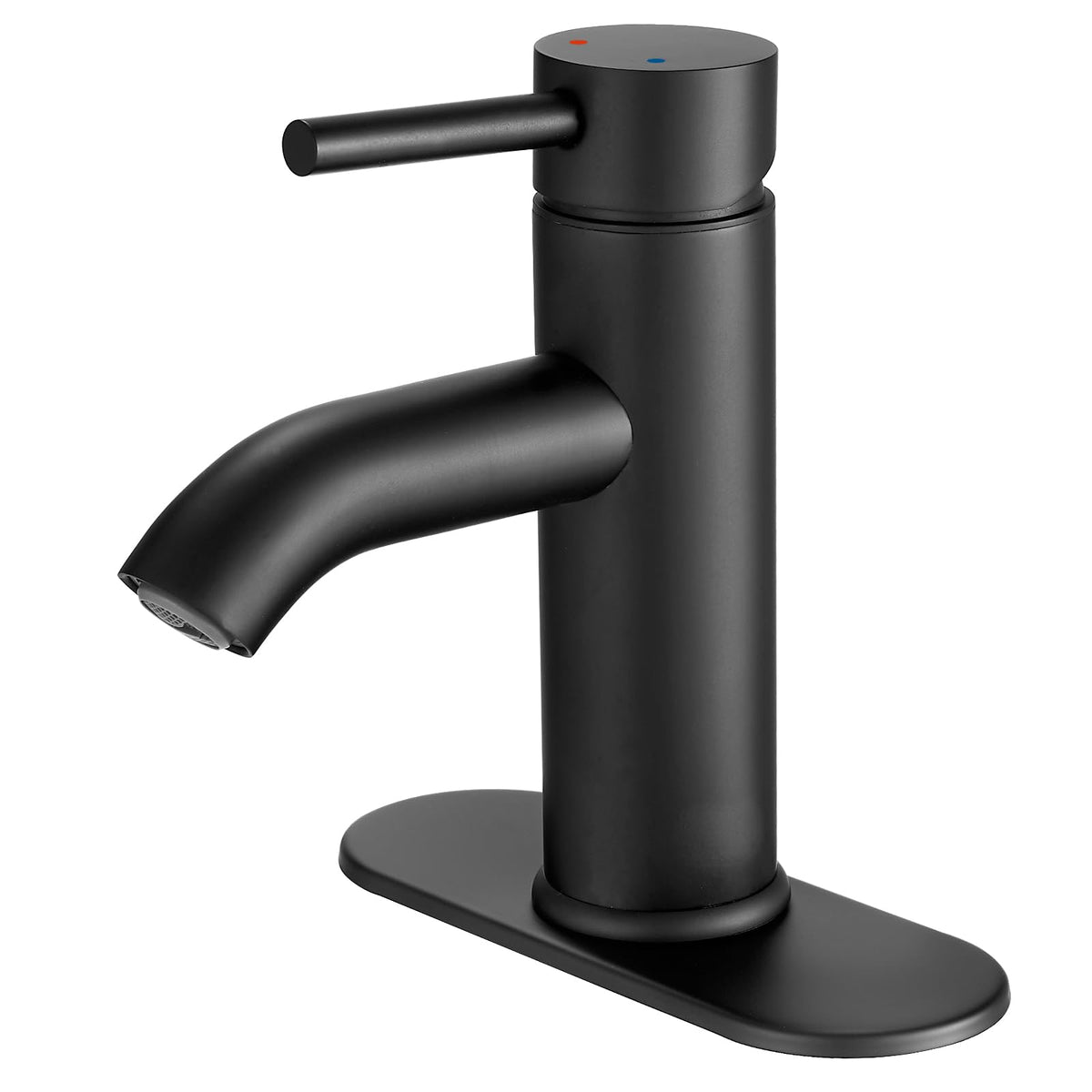 Bathroom Faucet Brushed Nickel Modern Single Hole Bathroom Sink Faucet with Single Handle Suitable for 1 or 3 Holes,Supply Deck Plate and Hose