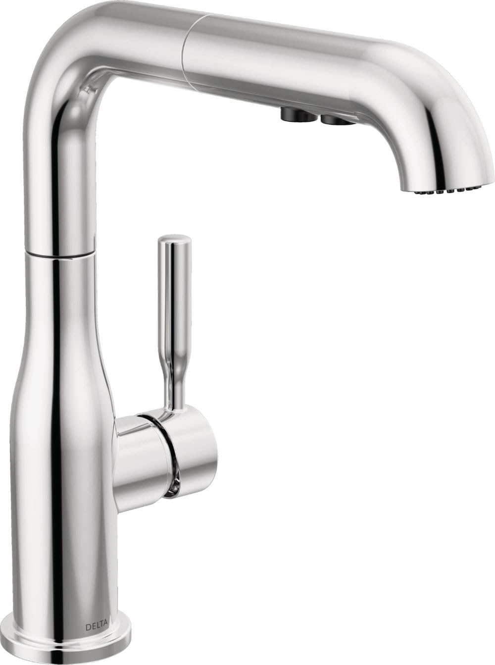 Delta Almari Matte Black Kitchen Faucet with Pull-Out Sprayer, Modern Single Hole Kitchen Sink Faucet, Single Handle, Matte Black 16943-BL-DST