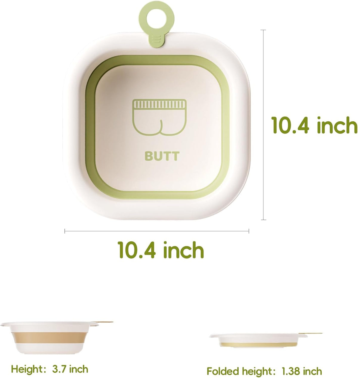 Square Collapsible Wash Basins 3-Pack, Small Foldable Baby Bath Tub for Sink, Lightweight Portable Cleaning Basin for Travel, Camping, Dishes, Laundry