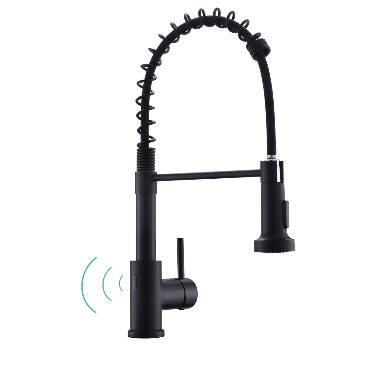 WEWE Black Kitchen Faucet with Pull Down Sprayer, High Arc Bar Sink Faucet