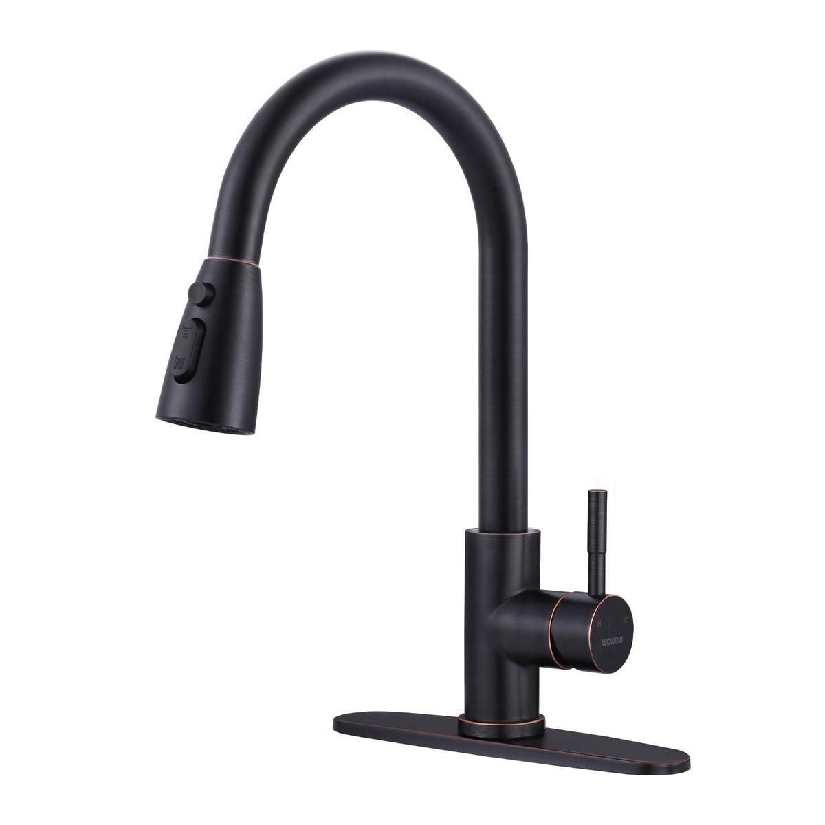 WOWOW Kitchen Faucet with Soap Dispenser: 304 Stainless Steel Kitchen Sink Faucet with Pull Down Sprayer 3 Modes, Single Handle High Arc Mixer Taps for Sink, RV, Laundry, Bar (Brushed Nickel)