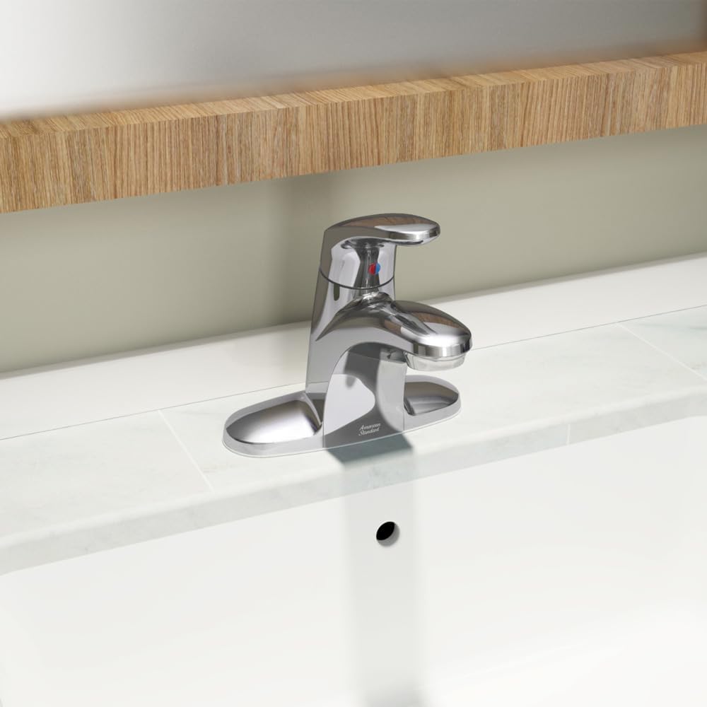 American Standard Colony Pro Single-Handle Bathroom Sink Faucet with Metal Drain, 1.2 GPM, Polished Chrome 7075000.002