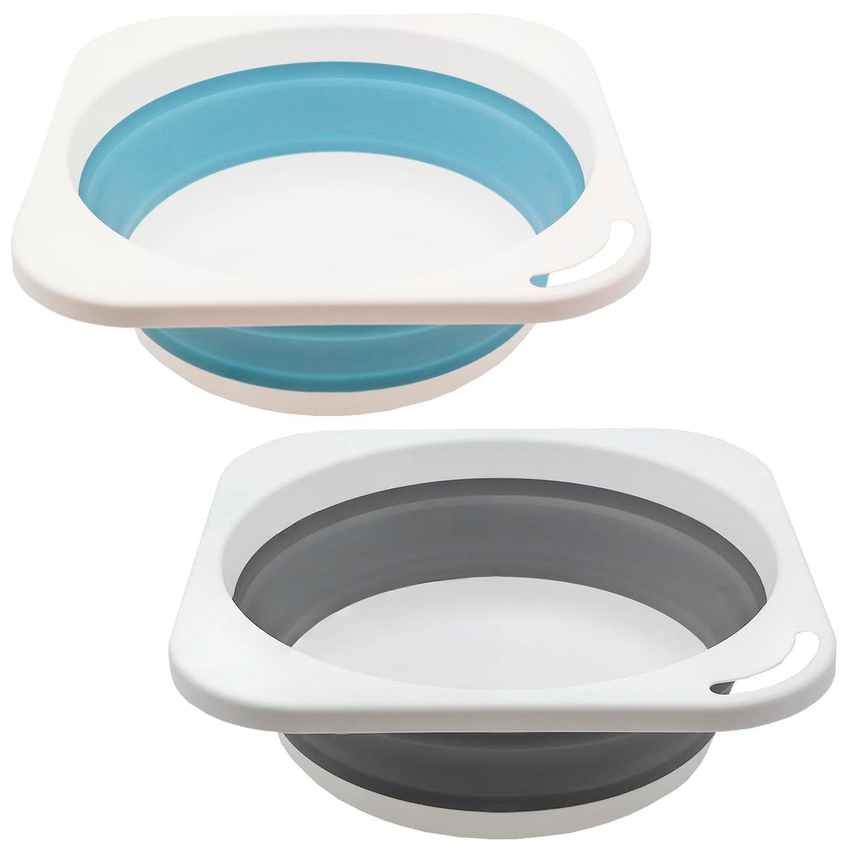 Collapsible Plastic Wash Basin 5L(1.4 Gallon), Kitchen Dishpan, Floding Small Bathtub, Space Saving Plastic Wash Bin for Dorm Camping Supplies Fishing Travel and Home (Grey 1 pcs)
