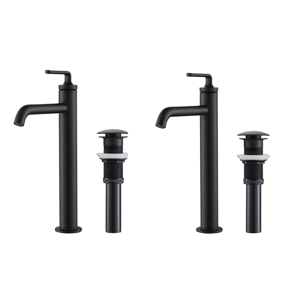 KRAUS Ramus Single Handle Vessel Sink Bathroom Faucet with Pop-Up Drain in Brushed Gold, KVF-1220BG