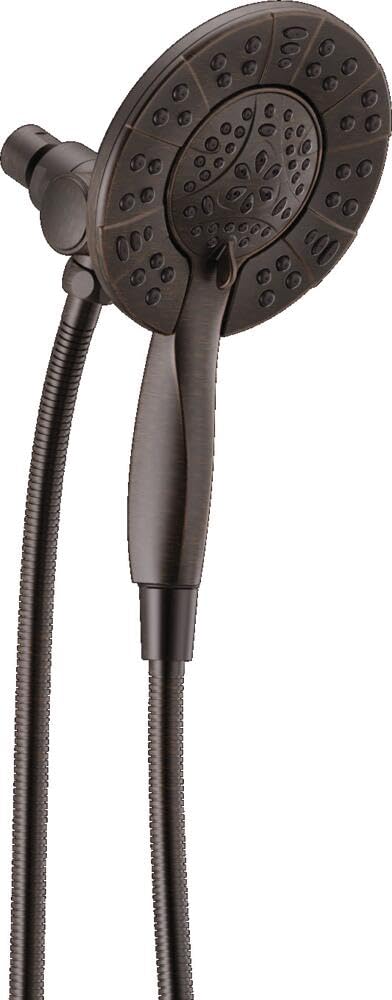 Delta 4-Setting In2ition 2-in-1 Dual Shower Head with HandHeld Spray, Brushed Nickel Detachable Shower Head with Hose, Showerhead, 1.75 GPM Flow Rate, Stainless 58499-SS