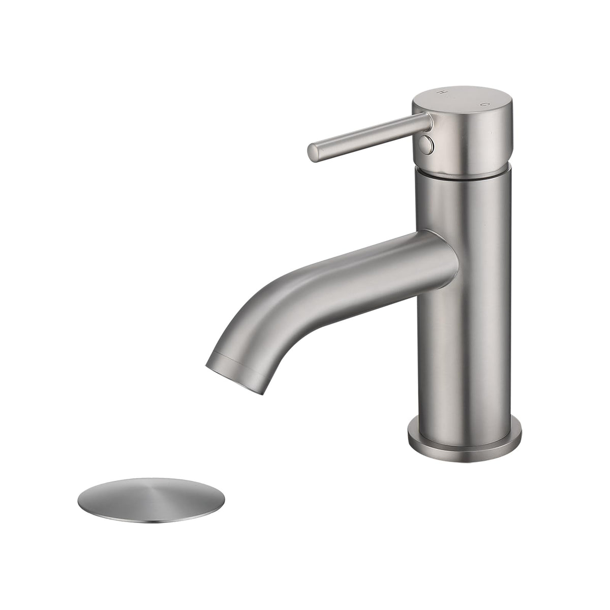 Single Handle Black Bathroom Faucet with Metal Drain Assembly and Escutcheon, Matte Black (Matte Black-JO1)