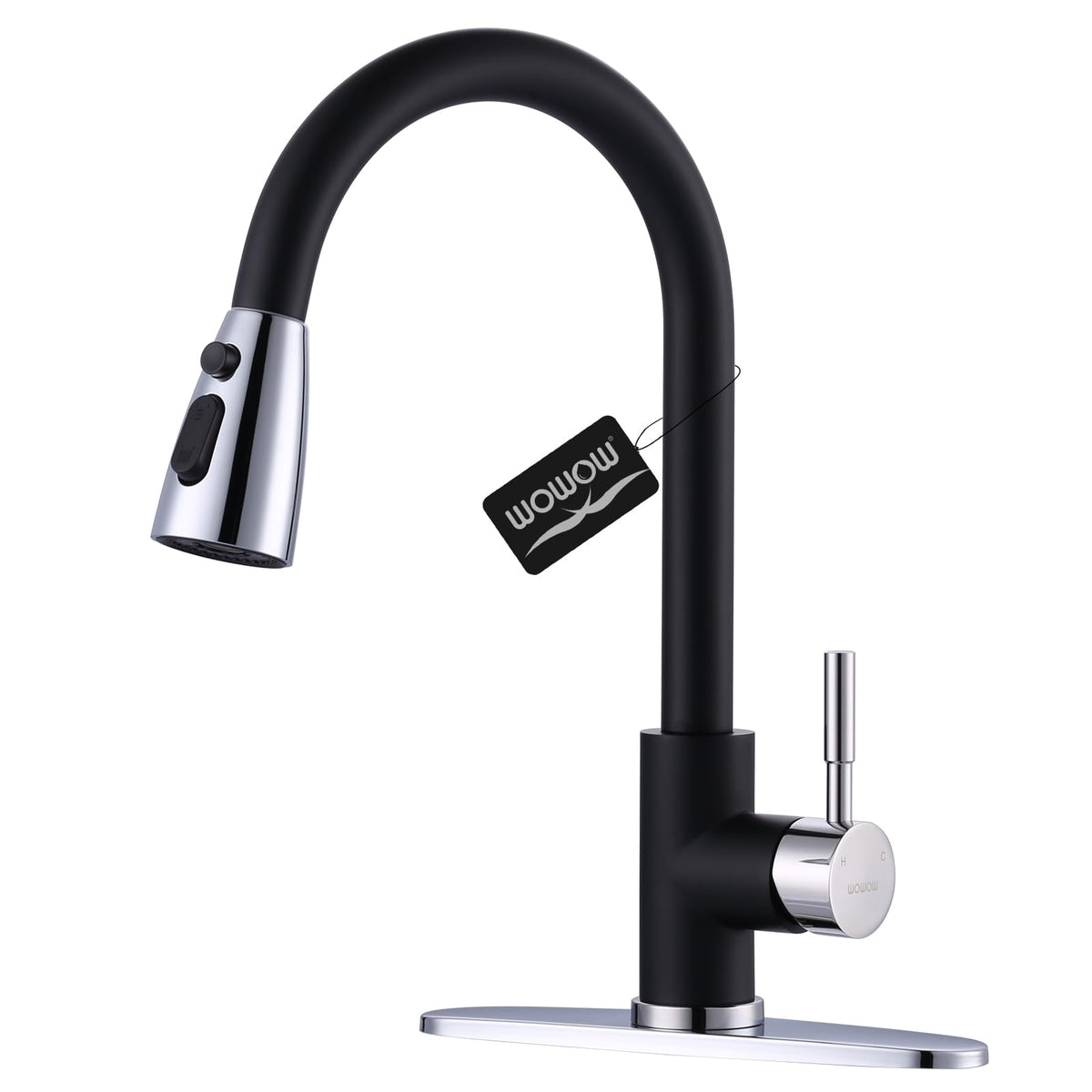 WOWOW Kitchen Faucet with Soap Dispenser: 304 Stainless Steel Kitchen Sink Faucet with Pull Down Sprayer 3 Modes, Single Handle High Arc Mixer Taps for Sink, RV, Laundry, Bar (Brushed Nickel)