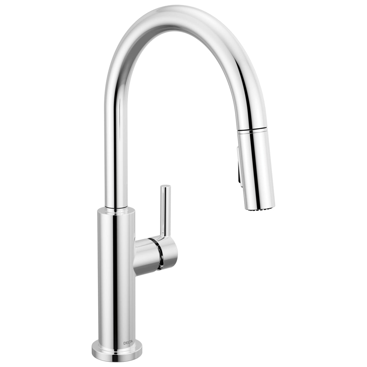 Delta Nicoli Brushed Nickel Kitchen Faucet with Pull Down Sprayer, Modern Single Hole Kitchen Sink Faucet, Single Handle, Stainless Steel 19867LF-SS