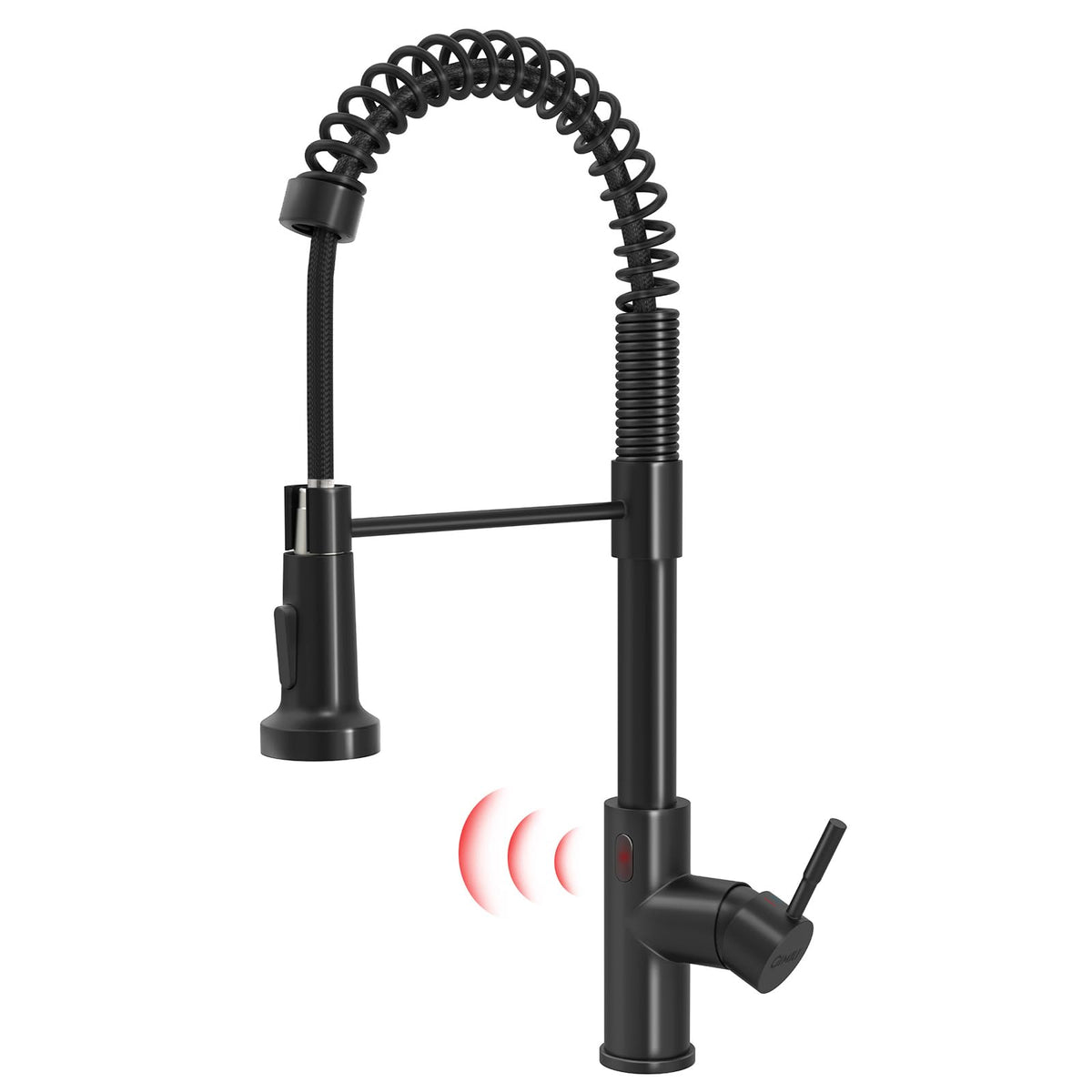 GIMILI Matte Black Touchless Kitchen Faucet with Spring Pull Down Sprayer