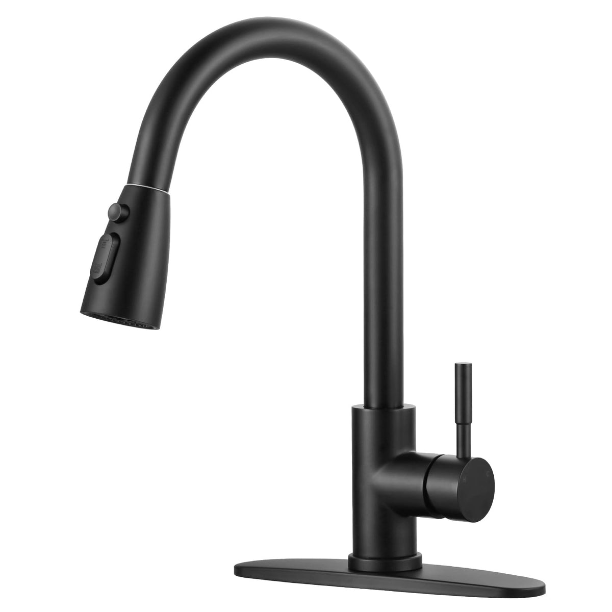 WOWOW Kitchen Faucet with Soap Dispenser: 304 Stainless Steel Kitchen Sink Faucet with Pull Down Sprayer 3 Modes, Single Handle High Arc Mixer Taps for Sink, RV, Laundry, Bar (Brushed Nickel)